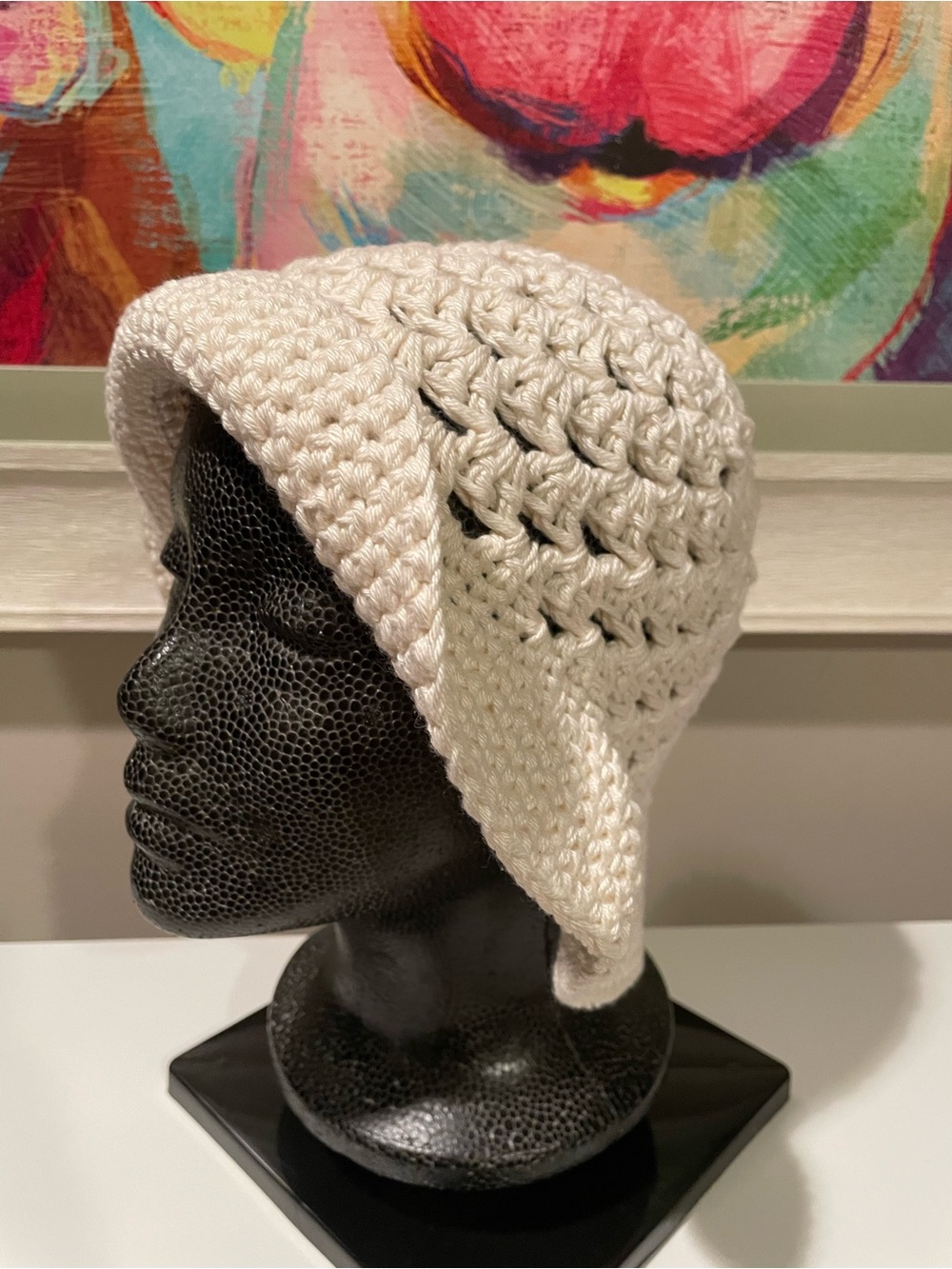 Cream Crochet Bucket Hat for Women - Soft Handcrafted Style